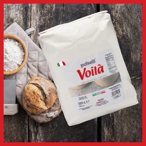 Bleached(5 11 lbs Voila, Table and Dusting Flour, Soft Wheat, Pizza, Baking, Pasta, Italy, Spolvero, All Natural, Non