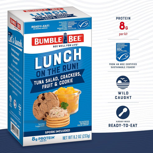 (8 Bumble Bee Lunch on the Run Bulk Bundle Total Kits) - Original Tuna Salad and Classic Chicken Salad with Crackers