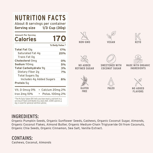 (6 48oz Purely Elizabeth, Vanilla Almond Butter, Keto Granola with MCT Oil, Grain-Free Ct, Bulk)