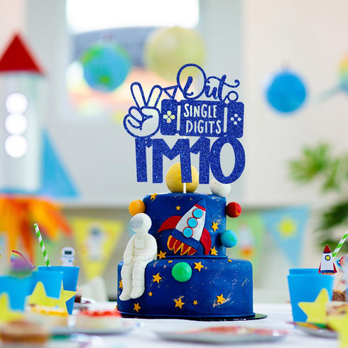 Gaming Happy 10th Birthday Cake Topper - Level 10 Unlocked Glittery Video Game Themed Decorations