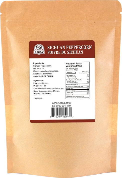 52USA Sichuan Peppercorn, Authentic Szechuan Red Peppercorns (4OZ), Whole Sichuan Red Peppercorns for Mapo Tofu and