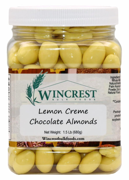 1.5 Lb Lemon Creme Chocolate Almonds - Tub