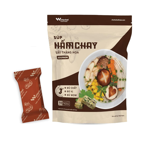 eHerbal Instant Mushroom Soup Cubes Freeze-Dried | 100% Real Mushrooms (Enoki, Shiitake,