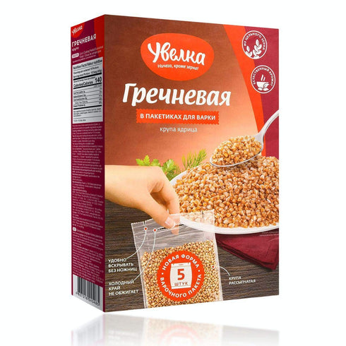 Uvelka 5 2.8 oz, 14 400 Buckwheat Boil In Bag, ct x Net weight Ounce / Gram, organic food