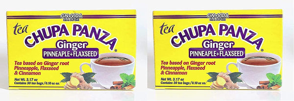 Tea CHUPA Panza, Tea Based ONGINGER Root, PINEAPPLE, Flaxseed & Cinnamon (30 Tea Bags/0.10 oz Each) (2-Pack)