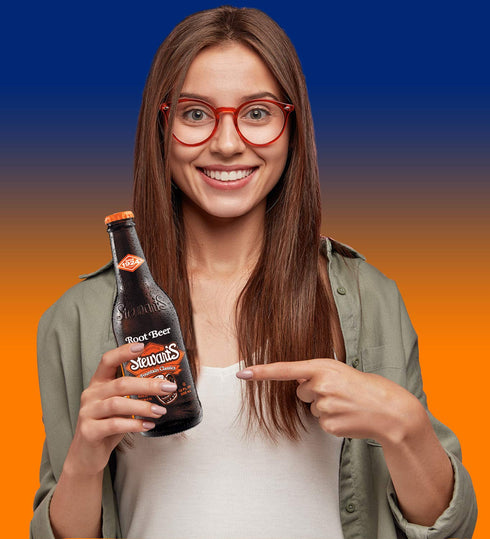 (12 Stewart's Root Beer bottles)