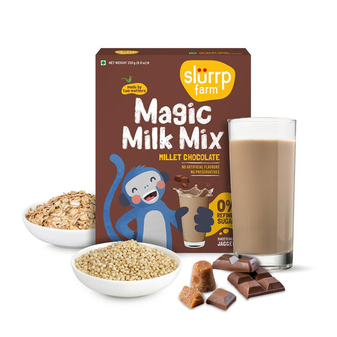 Generic No Sugar Chocolate Nutrition Powder Milk Mix, Sweetened with Jaggery Powder, Contains