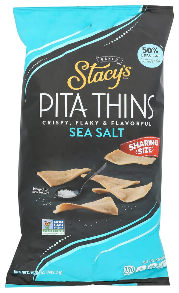 Stacys Snacks , Sea Salt Pita Thins, 15.6 Ounce