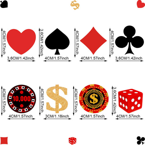 Boao 48 Pieces Poker Theme Party Decorations, Cupcake Toppers and Las Vegas Cake Decorations for Birthday Favors