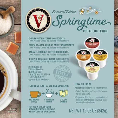 Pack, 36 Count, Victor Allen's Coffee Springtime Coffee Variety Medium Roast, Single Serve Coffee Pods for Keurig K-Cup