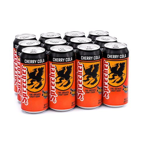 Sprecher 16 oz (12 Pack), County Cherry Cola in fl Cans Fire-Brewed Craft Soda with Real Honey & Door Cherry Juice