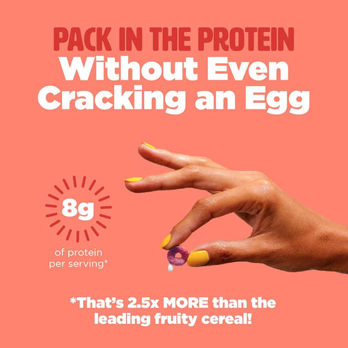 1 Pack Plant-Based and Vegan Breakfast Cereal by Three Wishes - Fruity, - More Protein and Less Sugar Snack