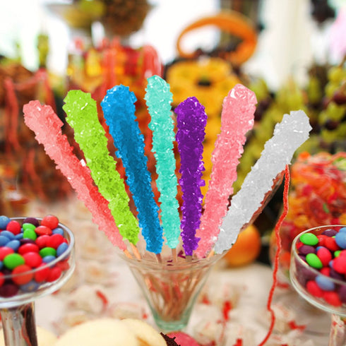 Extra Large Rock Candy Sticks, 6 Assorted Espeez Sticks for Candy Buffet, Bulk Candy for Birthdays, Weddings