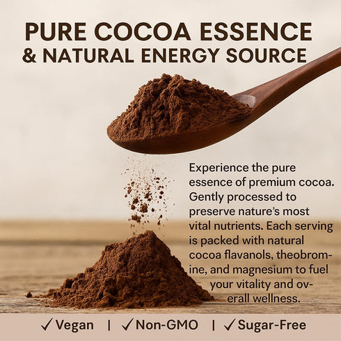 WOVOEO 7.05 oz High-Flavanol Cocoa Powder Supplement Rich in Natural Cocoa Flavonoids & Epicatechin Blend, Vegan