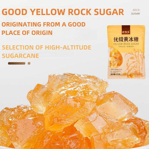 Noble Createaprototype 1000g 35.27 oz 100% Yellow Rock Sugar - Natural , Clear Brown Crystal Rock Sugar, Lump Sugar