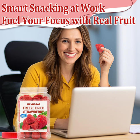 7oz Whole Freeze-Dried Strawberries - Dried Strawberry Snacks, Crispy Dehydrated Fruit Snack for Yogurt, Oatmeal