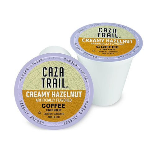 100 Count (Pack 1)(Packaging Caza Trail Coffee Pods, Creamy Hazelnut, Single Serve of May Vary)