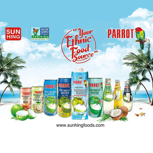 100% 33.8 fl.oz.(Pack 6) Parrot Brand Pure Coconut Water