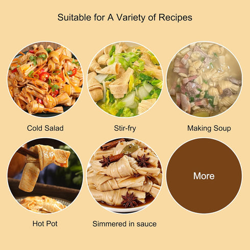 Whitejianpeak 1.1Lb Dried Tofu Skin Knots, Bean Curd Knots, Chinese Soybean Curd Knots, No Additives