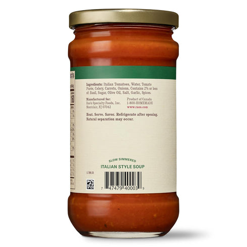 16oz, Rao's Made for Home Tomato Basil Soup, Traditional Italian Heat and Serve Soup, Made with Premium Quality