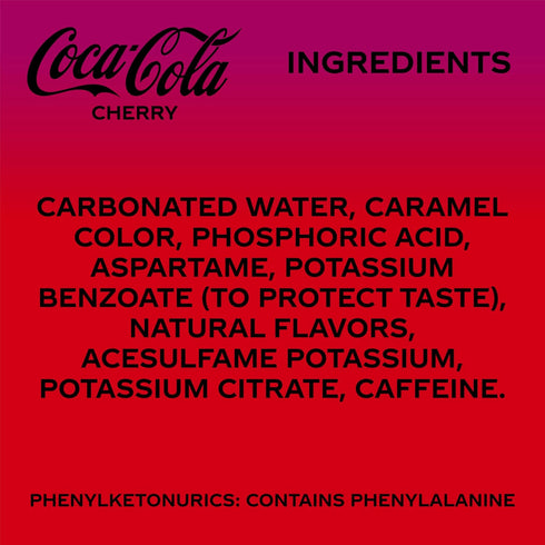 12 Oz (pack 12) Coca-Cola Cherry Zero Soda, Fl