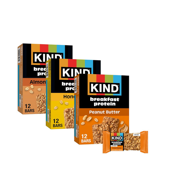 KIND Breakfast Protein Bars Variety Pack, Gluten Free, Low Sodium, Healthy Snacks,