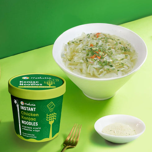 6-Pack 34.32 oz Hethstia Konjac Noodle Chicken Soup, Instant Shirataki Noodle Soup Cups - Low-Calorie, Sugar-Free