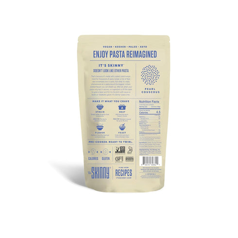 (12-Pack) Its Skinny Fettuccine & Pearl Couscous Bundle Pre-Cooked Konjac Shirataki Noodles, Gluten-Free, Vegan