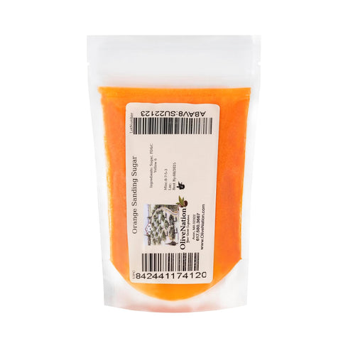 4 oz" "Orange Decorating Sugar, OliveNation Orange Sanding Sugar, Baking, Edible Decoration, Garnish
