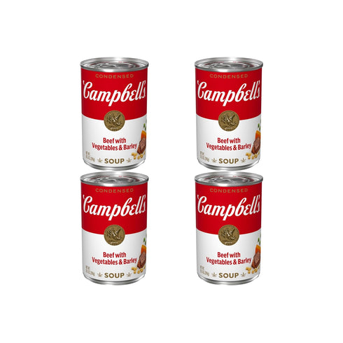Campbell's Condensed Beef Soup With Vegetables and Barley, 10.5 oz Can (Pack