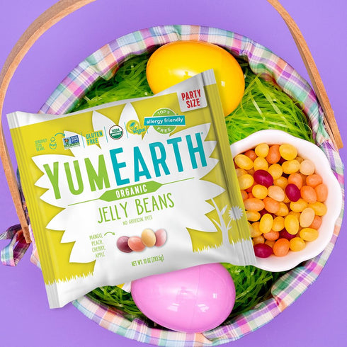 10 YumEarth Easter Candy Organic Jelly Beans - Spring Fruit Flavors, Gluten Free Snack - Allergy Friendly, Non-GMO