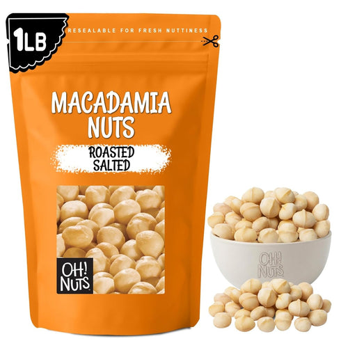 Oh! Nuts Roasted Salted Macadamia - 1 lb - Macadamia Nuts Salted