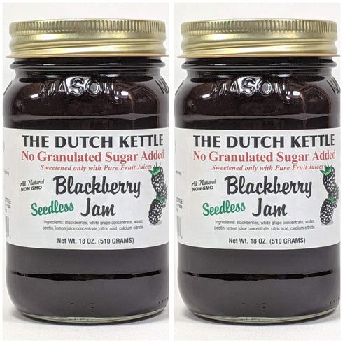 Generic The Dutch Kettle Amish Homestyle Sugarless Seedless Blackberry Jam 2-18 oz. Jars