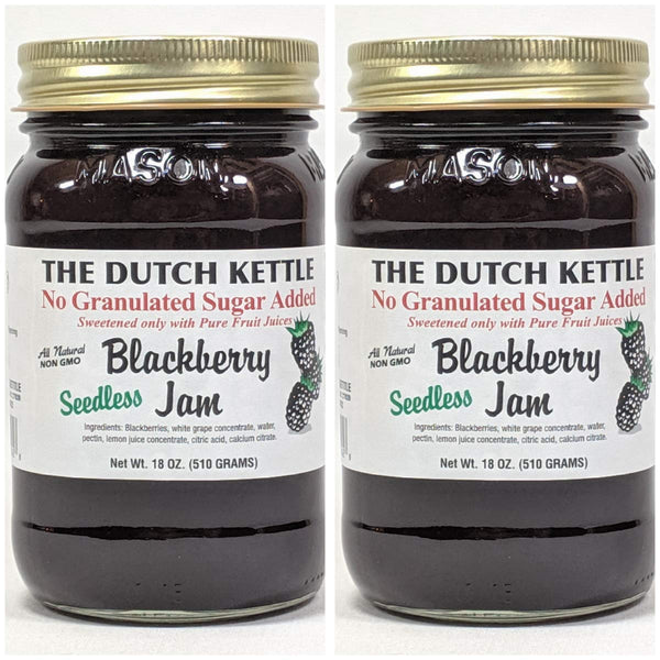 Generic The Dutch Kettle Amish Homestyle Sugarless Seedless Blackberry Jam 2-18 oz. Jars