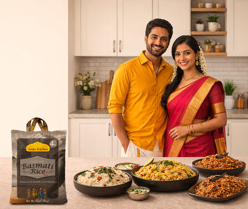 4lbs (1.81kg) Asian Kitchen Silver White Basmati Rice Extra Long Aged ~ All Natural | Gluten Friendly | Vegan | Indian