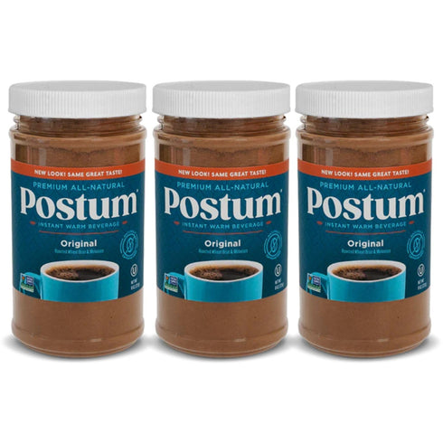 Postum Coffee Substitute Original (3x8oz) | Coffee Alternative Caffeine Free with Roasted