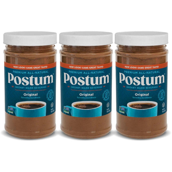 Postum Coffee Substitute Original (3x8oz) | Coffee Alternative Caffeine Free with Roasted