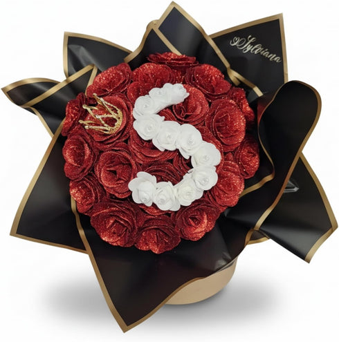 Custom Glitter Roses Bouquet,Valentine Gifts DIY Personalized eternal roses letter Bouquet Gifts