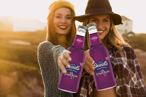 Stewart's 12 oz (12 Grape Soda, fl Glass Bottles)