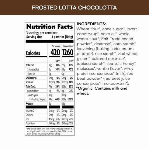 11 oz (Pack 12), Nature's Path Organic Frosted Lotta Chocolotta Toaster Pastries, of Non-GMO