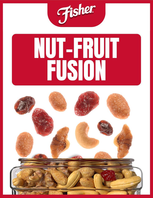 38 oz (Pack 1), Fisher Snack Sweet Nut Bulk Trail Mix, of Honey Roasted Peanuts, Raisins, Frosted Walnuts, Cashews