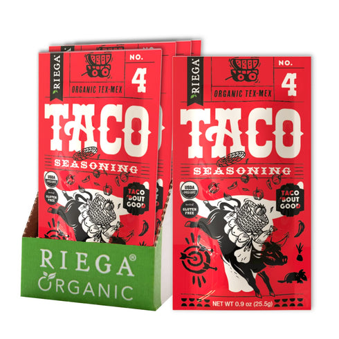 Riega Organic Taco Seasoning, 0.9 Ounce (Pack of 8), Perfect Tex Mex Spice Mix