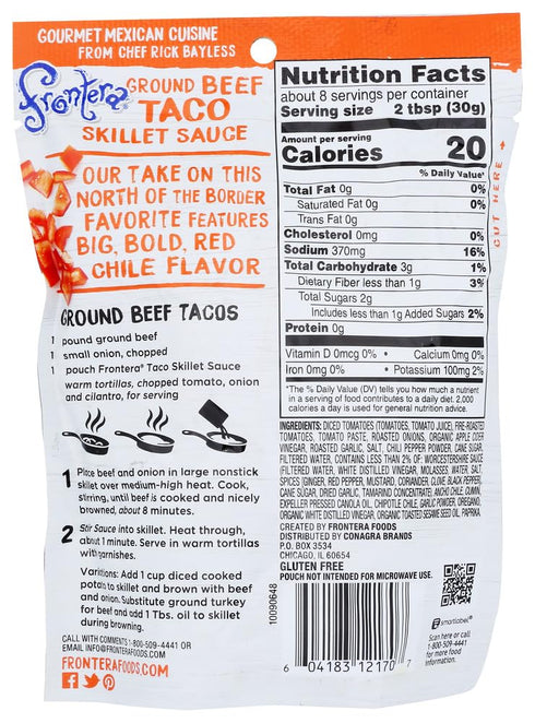 frontera 8 oz (1 Texas Original Taco Skillet Sauce each Item Per Order)