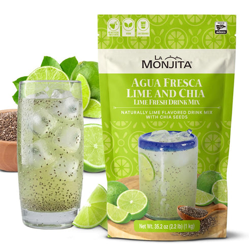 La Monjita Agua Fresca Lime and Chia - Naturally Lime Flavored Drink
