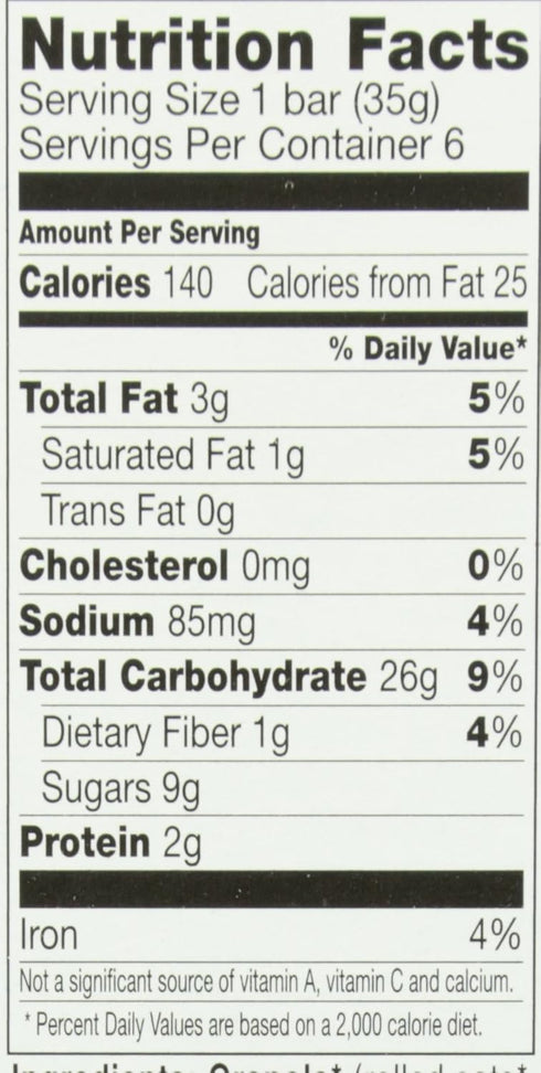 6 7.4 oz Cascadian Farm Organic Chocolate Chip Chewy Granola Bars, Bars