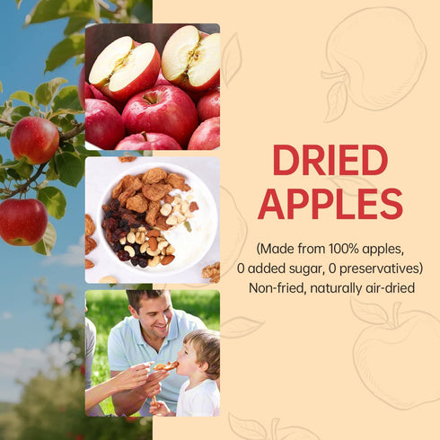 Ternio 14.21 oz (400 Deliciously Chewy Dried Apples - g) - No Sugar Added, No Additives Apple Chips, Dried Fruit |