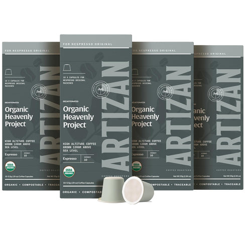 Artizan Coffee Decaf Organic Swiss Water Espresso Pods for Nespresso Original |