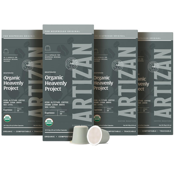 Artizan Coffee Decaf Organic Swiss Water Espresso Pods for Nespresso Original |