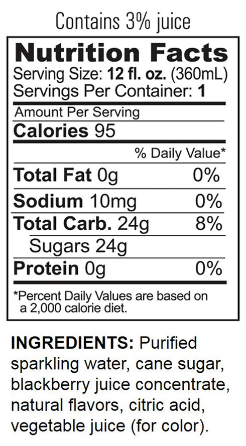 GuS Soda 12 oz (6 - Dry Blackberry - Glass Bottles)