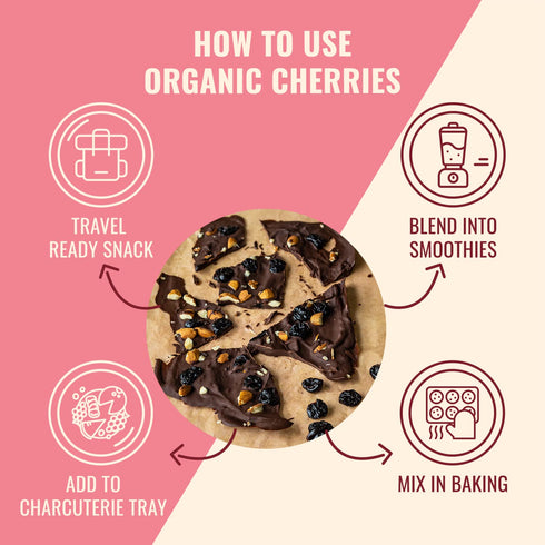 6 (30 Packs) Packs Sunny Fruit Soft Organic Dried Tart Cherries - Bags Individual Portion | No Preservatives | Healthy